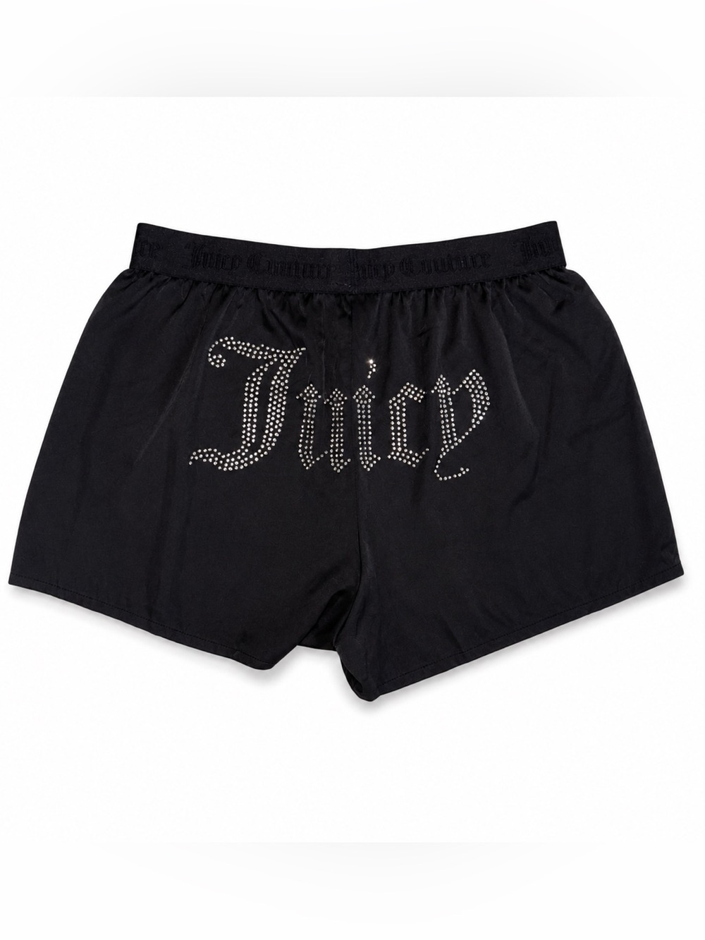 Juicy Couture Black Logo satin Studded Women's sleep Shorts, size Small 🖤